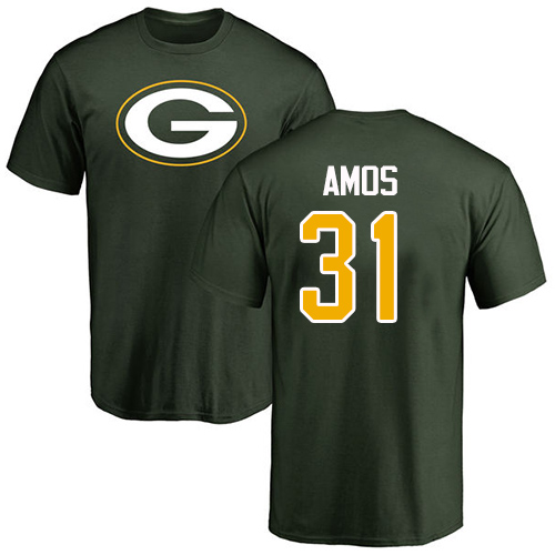 Men Green Bay Packers Green #31 Amos Adrian Name And Number Logo Nike NFL T Shirt->green bay packers->NFL Jersey